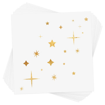 Adorn your eyes for dazzling metallic festive sparkle and shine. Twinkle and shine metallic gold star tattoos. @FlashTattoos #FLASHTAT